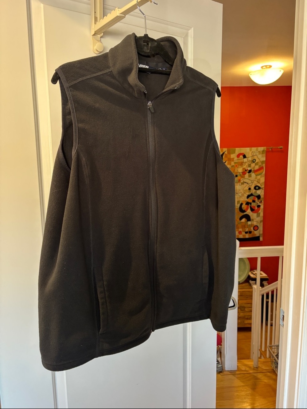 Lands' End women’s  Black Full-Zip Fleece Vest